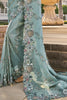 Spectacular Sea Green Sequins Organza Reception Wear Saree