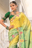 Alluring Green Thread Work Jacquard Engagement Wear Saree