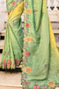 Alluring Green Thread Work Jacquard Engagement Wear Saree