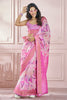 Gorgeous Pink Digital Printed Silk Casual Wear Saree With Blouse