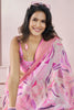 Gorgeous Pink Digital Printed Silk Casual Wear Saree With Blouse