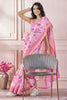 Gorgeous Pink Digital Printed Silk Casual Wear Saree With Blouse