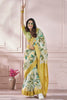 Gorgeous Yellow Digital Printed Silk Event Wear Saree With Blouse