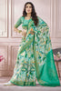 Adorable Green Digital Printed Silk Traditional Saree With Blouse