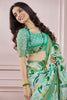 Adorable Green Digital Printed Silk Traditional Saree With Blouse