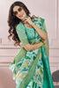 Adorable Green Digital Printed Silk Traditional Saree With Blouse