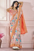 Charming Orange Digital Printed Silk Casual Wear Saree With Blouse