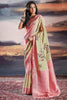 Glamorous Baby Pink Digital Print Satin Event Wear Saree