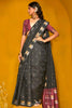 Magnificent Black Zari Weaving Silk Event Wear Saree With Blouse