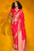 Adorable Pink Color Zari Weaving Silk Function Wear Saree With Blouse