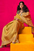 Pretty Mustard Yellow Zari Weaving Pure Silk Saree With Blouse