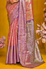 Fantastic Pink Zari Weaving Silk Event Wear Saree With Blouse