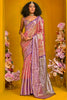 Fantastic Pink Zari Weaving Silk Event Wear Saree With Blouse