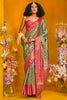 Impressive Olive Green Zari Weaving Silk Banarasi Saree With Blouse