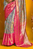 Astonishing Sky-Blue Zari Weaving Silk Banarasi Saree With Blouse