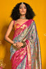 Astonishing Sky-Blue Zari Weaving Silk Banarasi Saree With Blouse