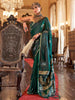 Alluring Dark Green Zari Weaving Satin Event Wear Saree With Blouse