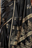 Stunning Black Zari Weaving Satin Traditional Saree With Blouse