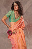 Glamorous Orange Zari Weaving Silk Event Wear Saree With Blouse