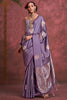 Enchanting Purple Zari Weaving Silk Event Wear Saree With Blouse