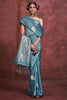 Alluring Teal Blue Zari Weaving Silk Function Wear Saree With Blouse