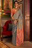 Gorgeous Grey Weaving Tussar Silk Festival Wear Saree With Blouse