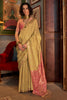 Stunning Mustard Yellow Weaving Silk Event Wear Saree With Blouse