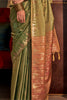 Enchanting Green Zari Weaving Silk Traditional Saree With Blouse