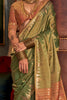 Enchanting Green Zari Weaving Silk Traditional Saree With Blouse