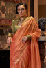 Captivating Orange Zari Weaving Silk Festival Wear Saree With Blouse