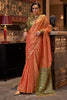 Captivating Orange Zari Weaving Silk Festival Wear Saree With Blouse