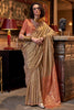 Alluring Brown Zari Weaving Silk Event Wear Saree With Blouse