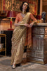 Alluring Brown Zari Weaving Silk Event Wear Saree With Blouse