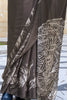 Incredible Brown Printed Satin Event Wear Saree With Blouse