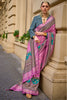 Marvelous Rose Pink Digital Print Silk Function Wear Saree With Blouse