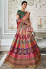 Surprising Multi Color Embroidered Banarasi Silk Wedding Lehenga Choli