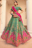 Stunning Green Zari Weaving Banarasi Silk Lehenga Choli With Dupatta