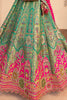 Stunning Green Zari Weaving Banarasi Silk Lehenga Choli With Dupatta