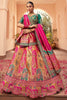 Cute Multi-Color Zari Weaving Banarasi Silk Bridesmaid Lehenga Choli