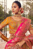 Wonderful Multi-Color Zari Weaving Banarasi Silk Bridal Lehenga Choli