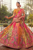 Wonderful Multi-Color Zari Weaving Banarasi Silk Bridal Lehenga Choli