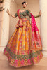Amazing Orange Zari Weaving Banarasi Silk Bridesmaid Lehenga Choli