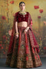 Pretty Red Jarkan Work Velvet Bridal Lehenga Choli With Double Dupatta