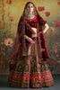 Lovely Maroon Sequins Velvet Bridal Lehenga Choli With Double Dupatta