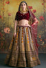 Winning Yellow Sequins Velvet Bridal Lehenga Choli With Double Dupatta