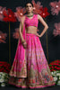 Beautiful Pink Zardosi Work Silk Wedding Lehenga Choli With Dupatta