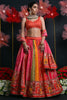 Stunning Multi-Color Zari Weaving Silk Designer Lehenga Choli