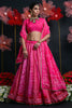 Lovely Pink Bandhani Printed Silk Wedding Wear Lehenga Choli