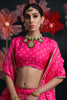 Lovely Pink Bandhani Printed Silk Wedding Wear Lehenga Choli