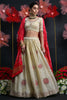 Adorable Cream Silk Traditional Lehenga Choli With Gaji Silk Dupatta